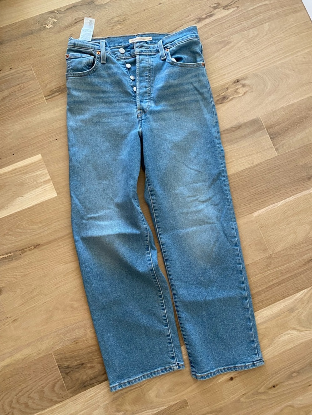 Levi's Light Blue Straight Jeans with Button Fly